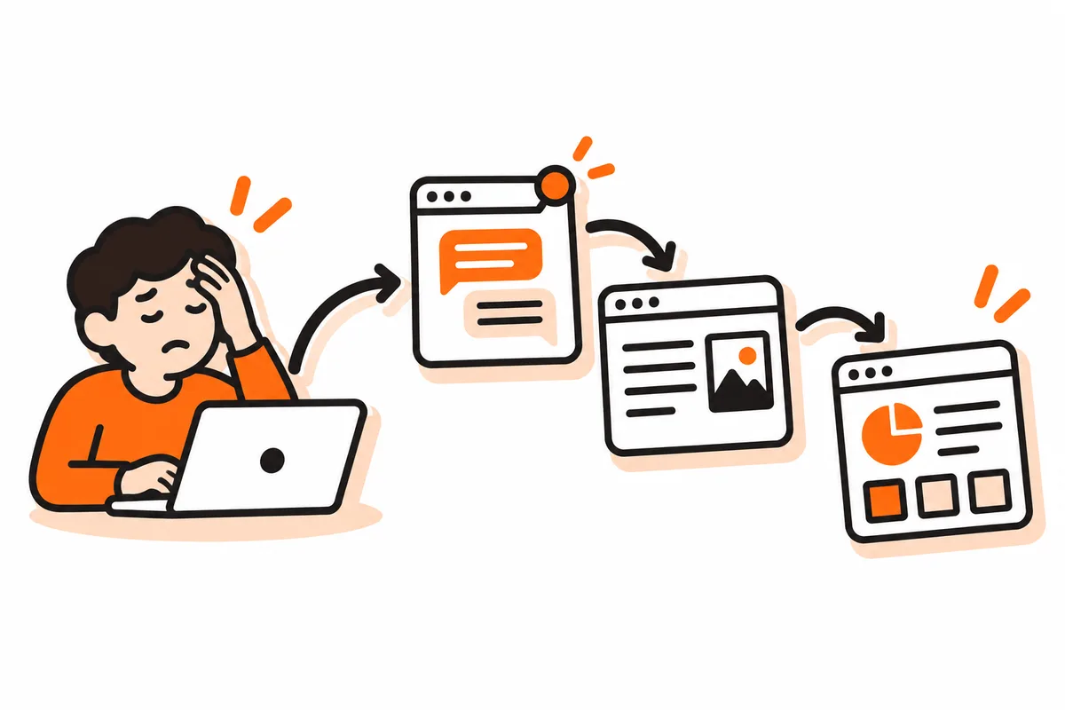 Вы сами переносите работу между инструментами